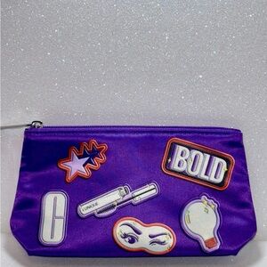 Clinique purple makeup bag/ cosmetic bag/ storage bag, zipper closure new